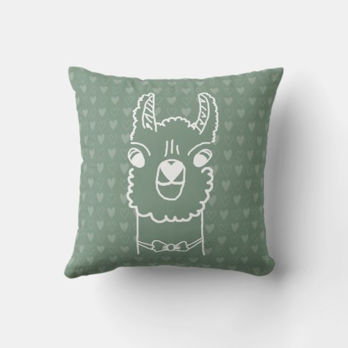 Llama Love Boy Throw Pillow