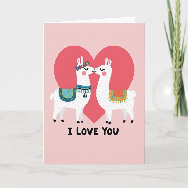 Llama Love Couple Card (Front)