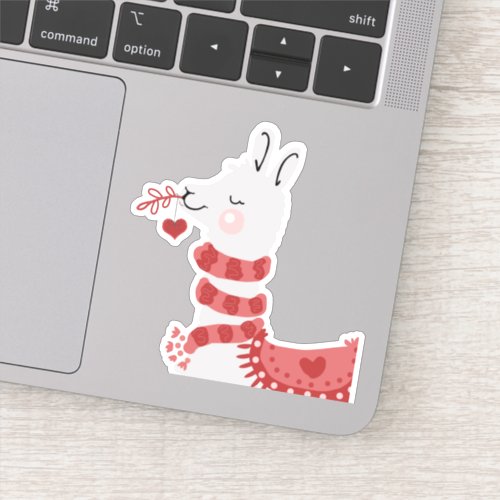 Llama Love Cute Pink Sticker