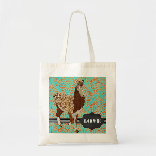 Llama Love Damask Bag (Front)