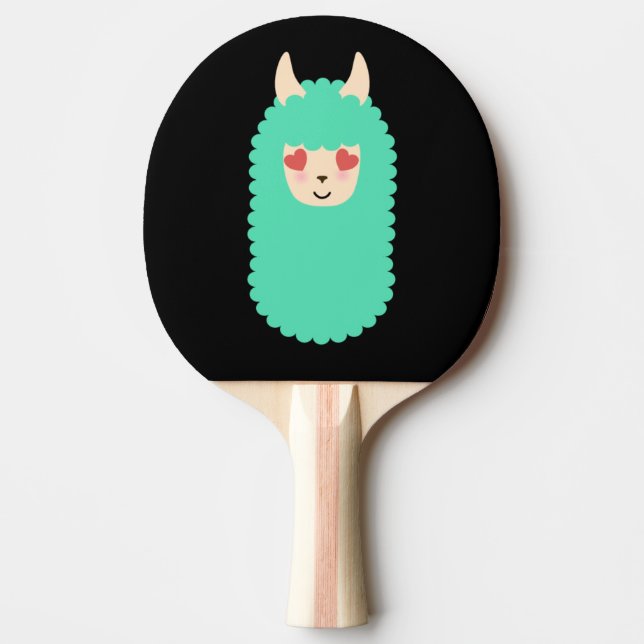 Llama Love Emoji Ping-Pong Paddle (Front)