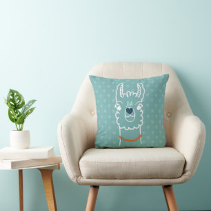 Llama Love Girl Throw Pillow