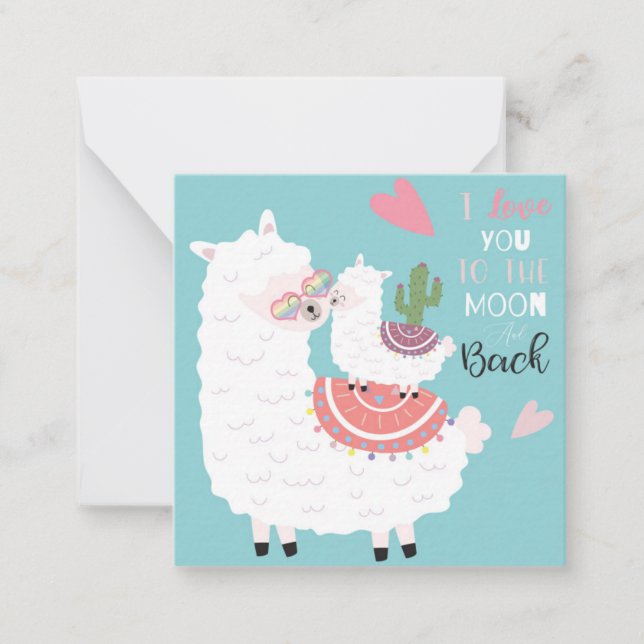 Llama Love Note Card (Front)