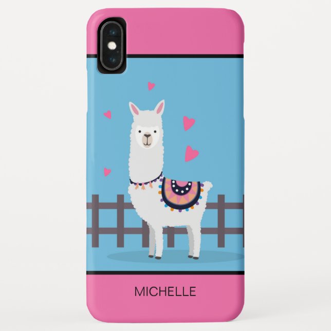 Llama Love Personalized Name | Valentines Day Case-Mate iPhone Case (Back)