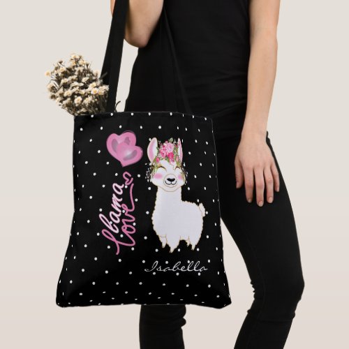 Llama Love _ Pink Tote Bag