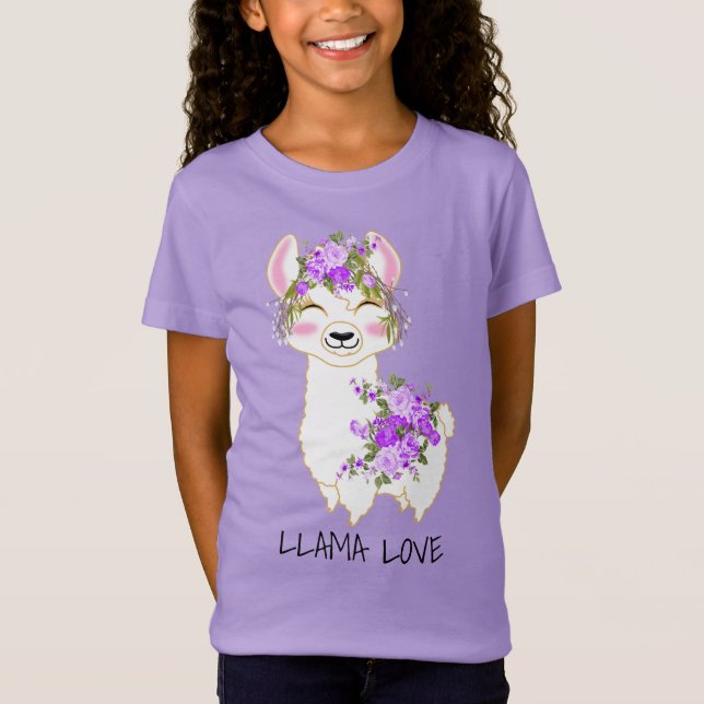 Llama Love - Purple T-Shirt (Front)