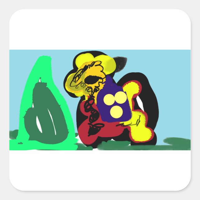 Llama  love  square sticker (Front)