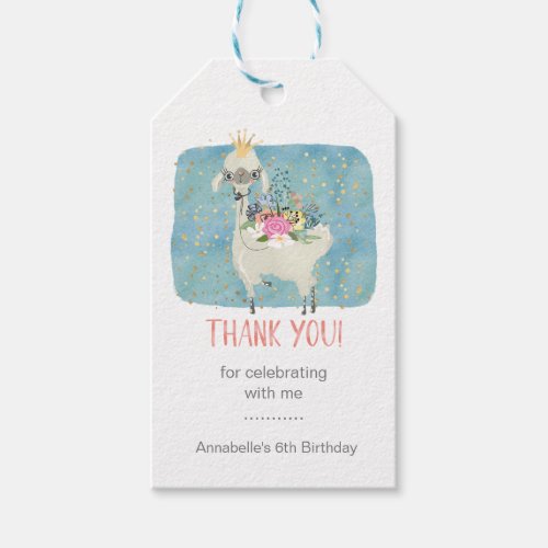 Llama Love Thank You Cute Adorable Girls Birthday Gift Tags