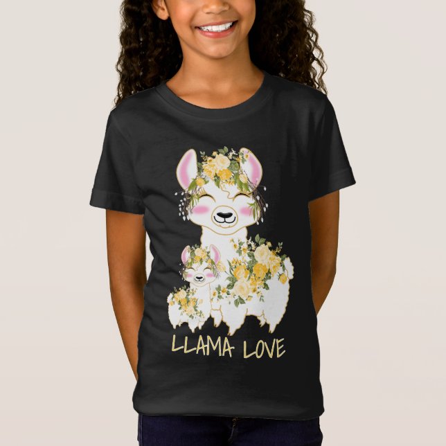 Llama Love - Yellow T-Shirt (Front)