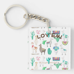 "Llama Lover!" Keychain