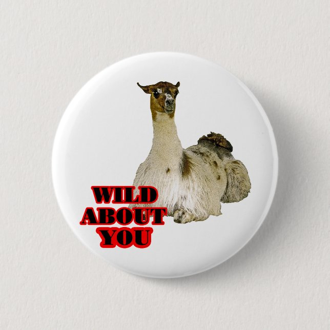 Llama Lover Pinback Button (Front)