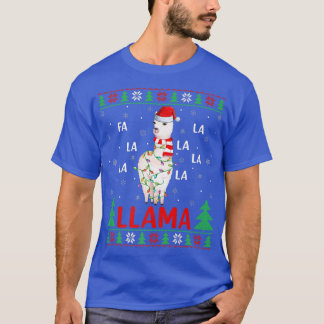Llama Lover Xmas Lights Ugly Fa La La Llama Christ T-Shirt