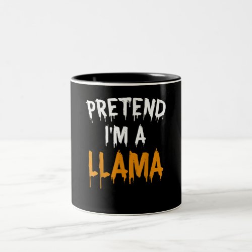 Llama Lovers  Funny Lazy Halloween Costume Gift Two_Tone Coffee Mug