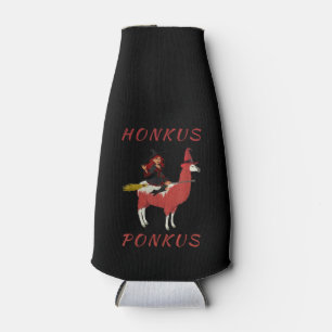 Llama Lovers Honkus Ponkus Witch Riding Llama Bottle Cooler