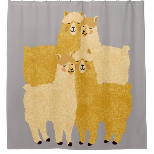 Llama Lovers Shower Curtain