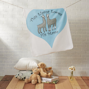 Llama Loves His Mama Valentine's Day Baby Shower Baby Blanket