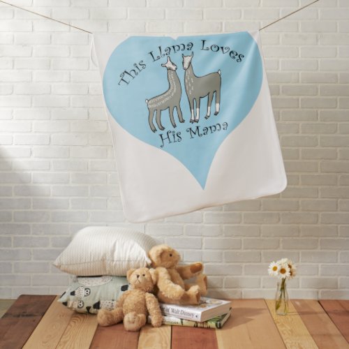 Llama Loves His Mama Valentines Day Baby Shower Baby Blanket