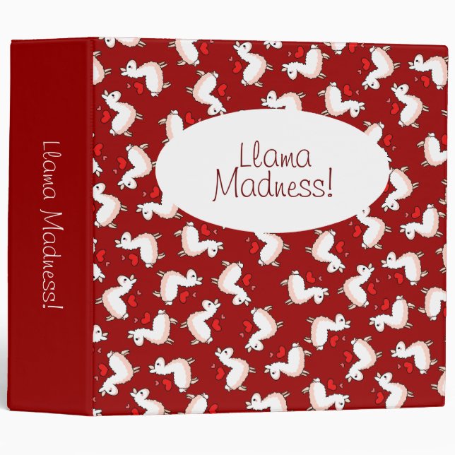 Llama Madness 3 Ring Binder (Front/Spine)