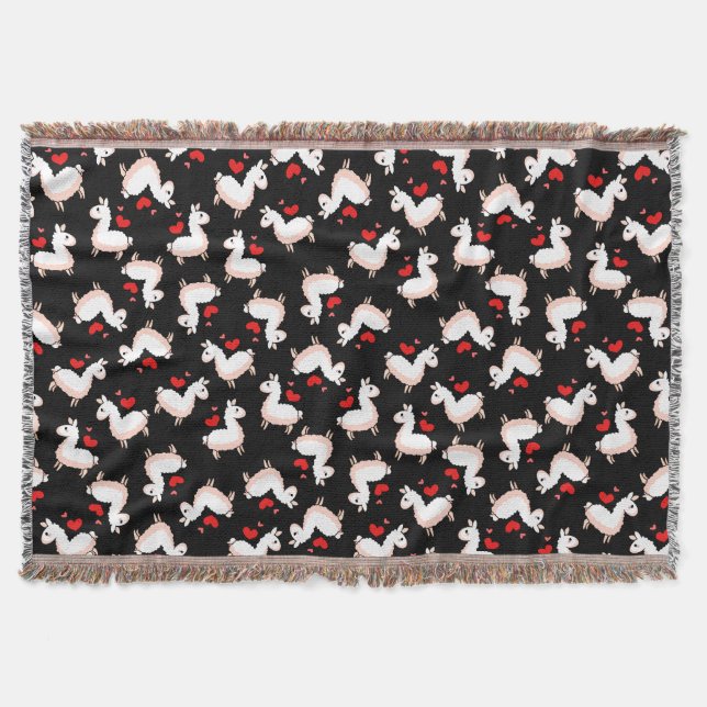 Llama Madness Throw Blanket (Front)