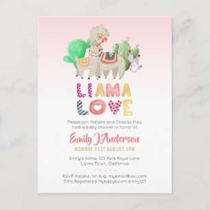 Llama Mama Baby Fiesta Cacti Fun Modern Girl Boy Postcard