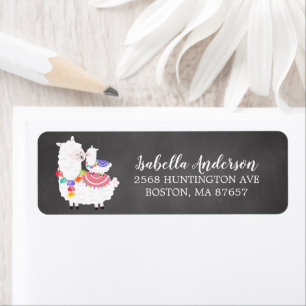 Llama Mama Baby Shower Address Label