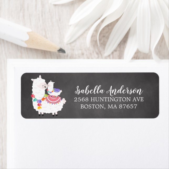 Llama Mama Baby Shower Address Label (Insitu)