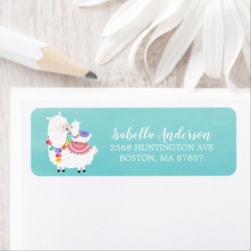 Llama Mama Baby Shower Address Label