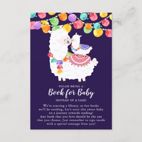 Llama Mama Baby Shower Book for Baby Card