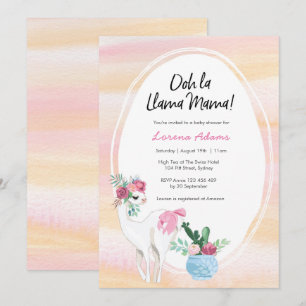 Llama Mama Baby Shower invitation