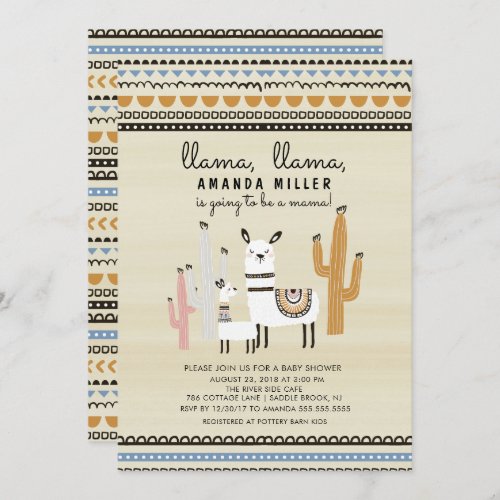 Llama Mama Baby Shower Invitation