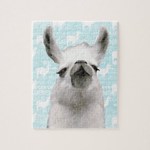 Llama Mama Dream Clouds Aztec Geometric Abstract Jigsaw Puzzle