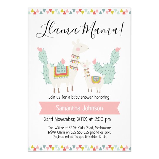 Llama Mama Llama Baby Shower Invitation Zazzle Com