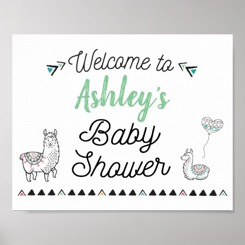 Llama Mama Shower Welcome Sign