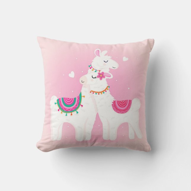 llama mama throw pillow (Front)