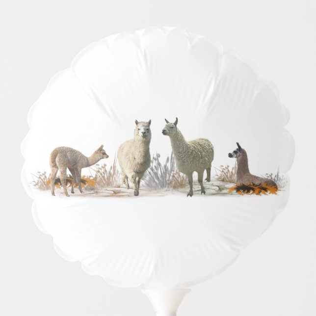 Llama Meadow Balloon (choose colour) (Front)