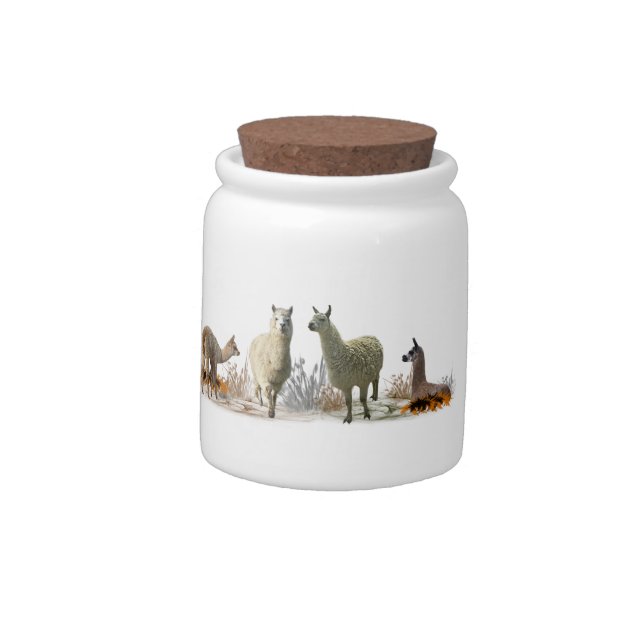 Llama Meadow Candy Jar (Left)