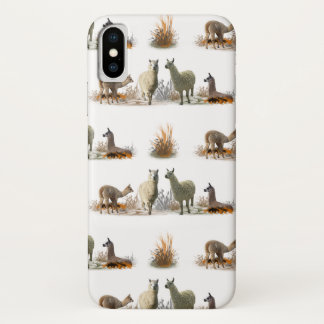 Llama Meadow iPhone X Case (choose colour)
