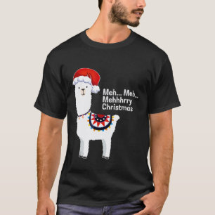 Llama Meh Meh Merry Christmas Fuuny Tee