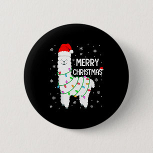 Llama Merry Christmas Kids Funny Llama Christmas L Button
