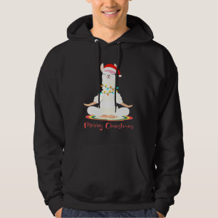 Llama Merry Christmas Llama Yoga Light Merry Chri Hoodie