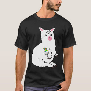 Llama Mom Puzzle Ribbon Inspirational Autism Aware T-Shirt