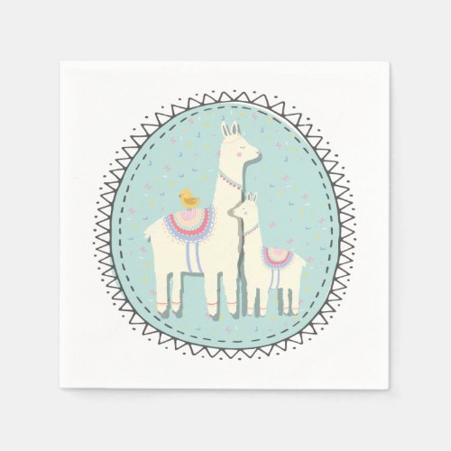 llama momma and baby napkins