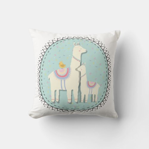 llama momma and baby pillow