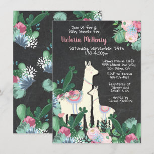 llama momma Fiesta baby shower invitations