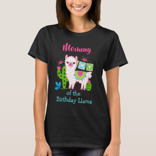 Llama Mommy of the Birthday Girl Party Shirt