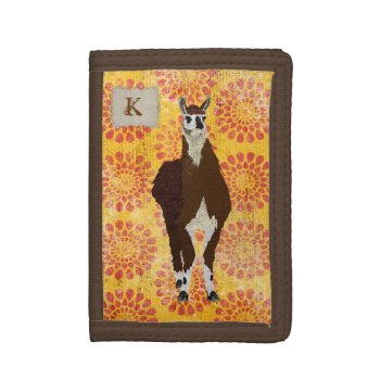 Llama Monogram Wallet by Greyszoo at Zazzle