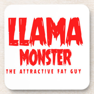 Llama Monster Red Logo Beverage Coaster