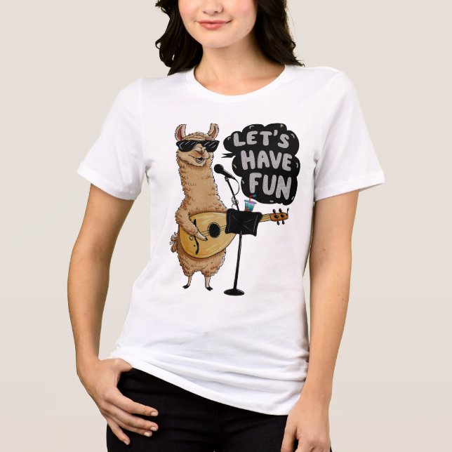 Llama Music Party Tri-Blend Shirt (Front)