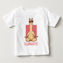 Llama Namaste Yoga Mom Chakra Womens Workout Mothe Baby T-Shirt