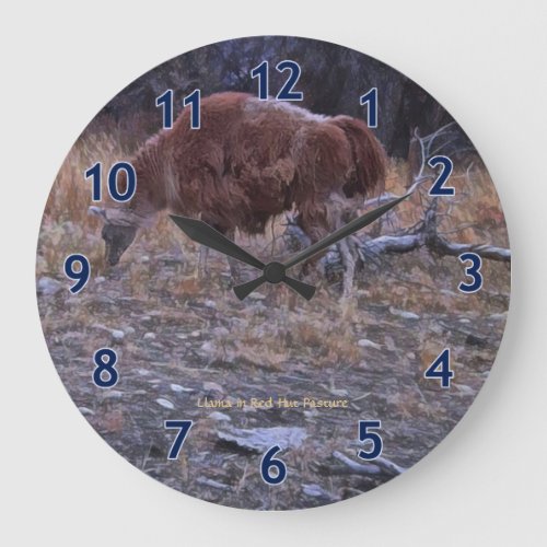 Llama Near Red Hut Dec 2020 Large Clock